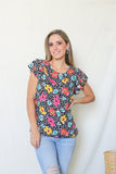 Blusa de lactancia, Ruth negra flores colores M