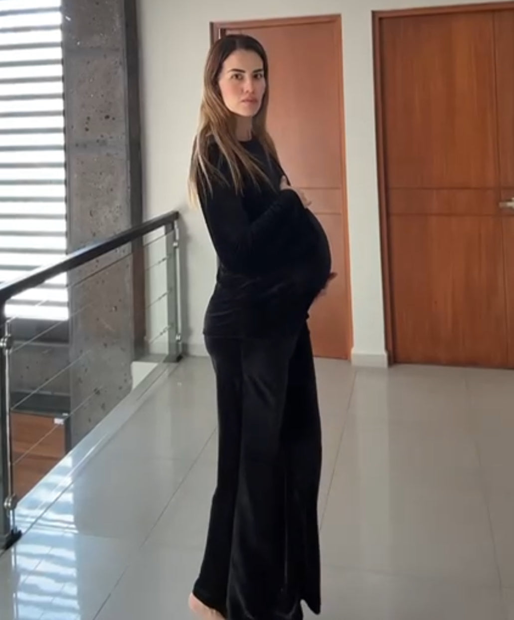 Conjunto de maternidad Mayte, negro terciopelo CH