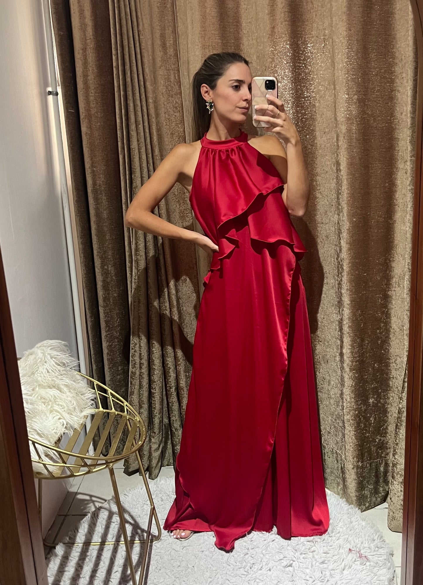 Vestido Ariel de maternidad y lactancia rojo