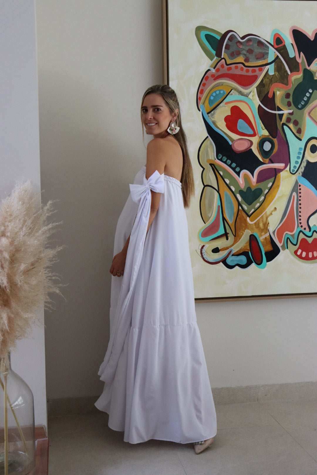 Vestido de maternidad Kalisi blanco CH