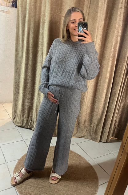 Conjunto de maternidad gris, cárdigan