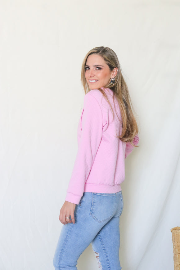 Suéter lactancia rombos rosa Daniela CH y M