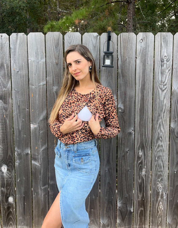Blusa de lactancia Daniela, leopardo