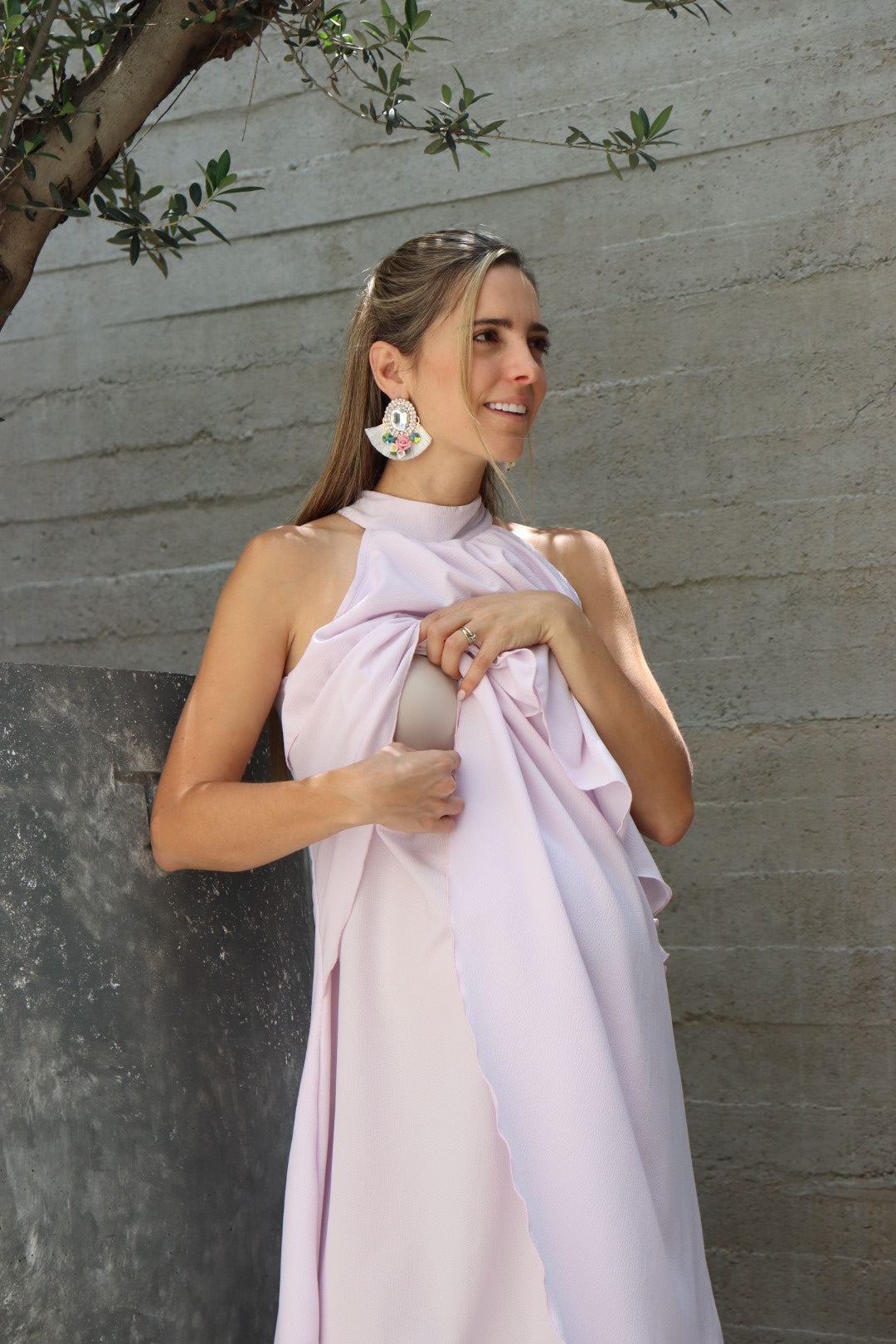 Vestido de maternidad y lactancia Ariel, rosa bajito