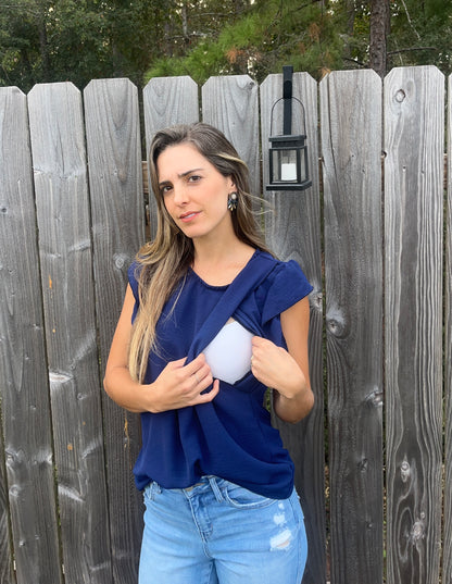 Blusa lactancia Andy, azul marina