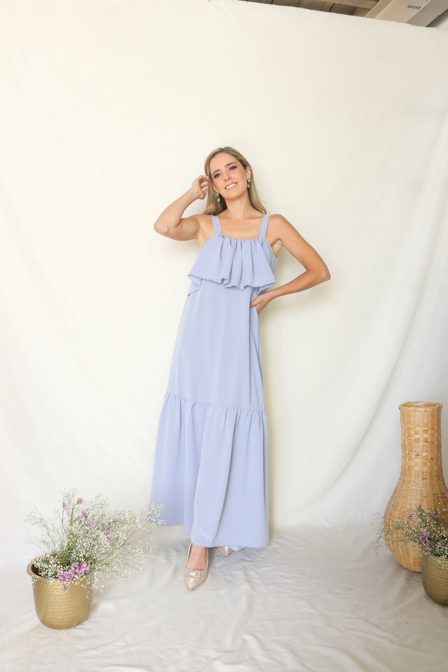 Vestido de lactancia, Mitzi azul polvo CH