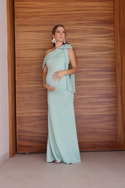 Vestido de maternidad Roberta, verde licra claro