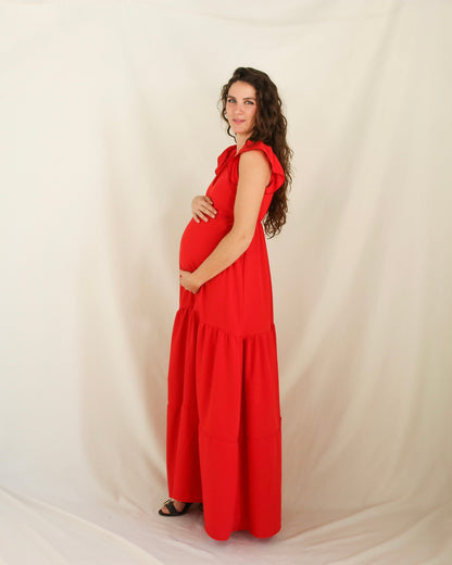 Vestido de maternidad Andrea/Dalia rojo