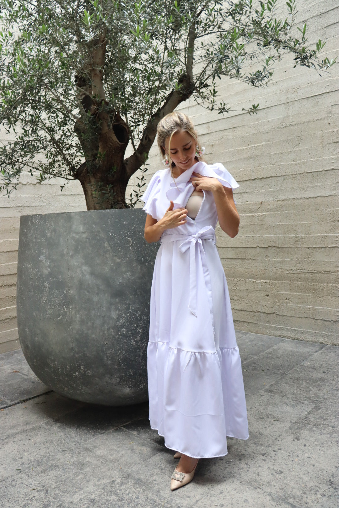 Vestido Mia de lactancia, blanco CH