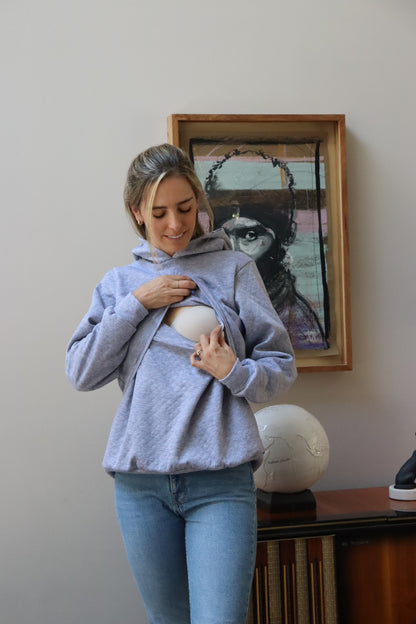 Sudadera de lactancia, gloria rombos gris CH