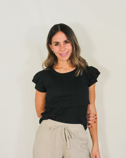Blusa de lactancia Bere, negra