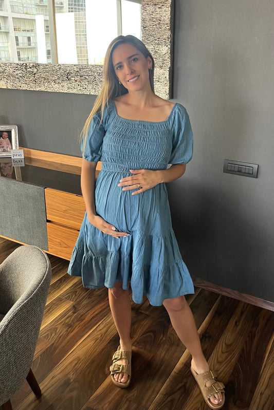 Vestido de maternidad mezclilla corto Unitalla