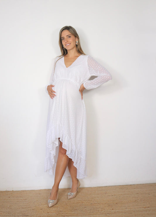 Vestido de Maternidad, Sofia/Carlota ivory bolitas