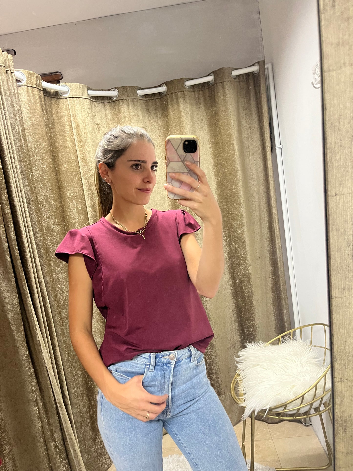 Blusa lactancia Andy vino algodón G