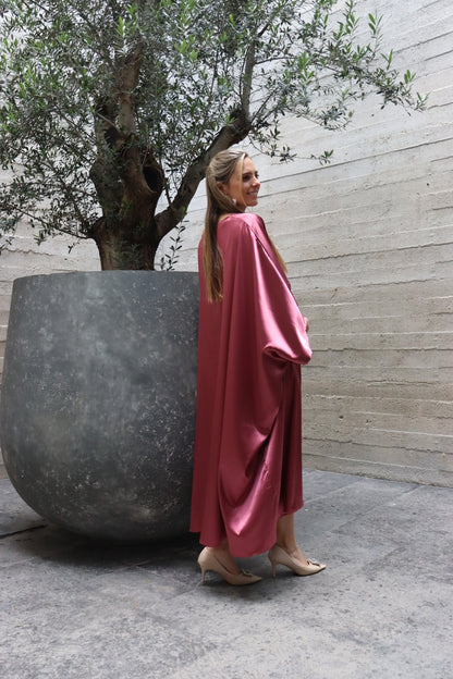 Vestido de maternidad Alana rosa brilloso