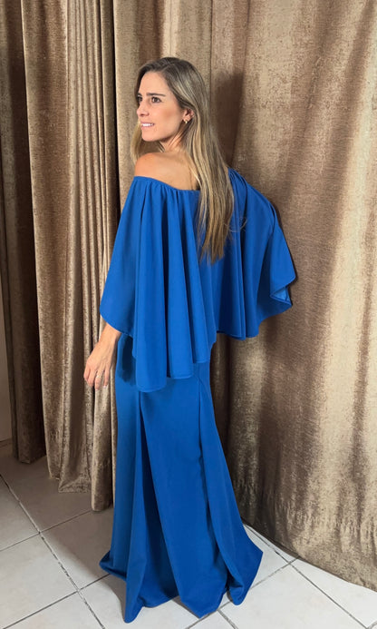 Vestido de maternidad Amparo, Azul vivo vertigo