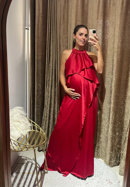 Vestido Ariel de maternidad y lactancia rojo