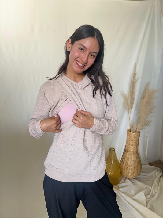 Sudadera de lactancia, carrara beige Cassandra