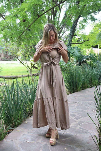 Vestido Mia de lactancia, beige