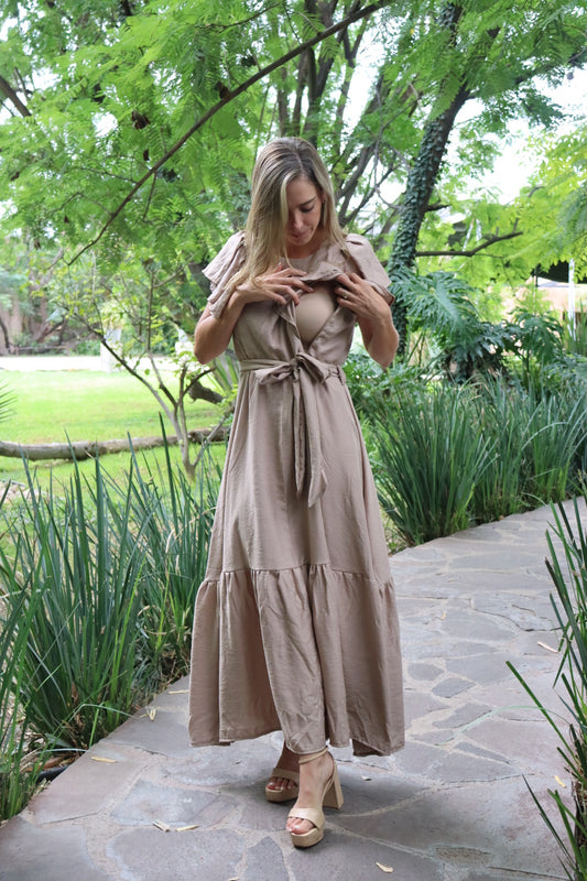 Vestido Mia de lactancia, beige