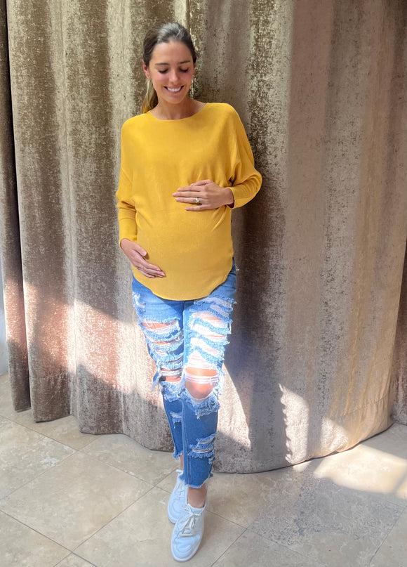 Suéter de maternidad amarillo unitalla