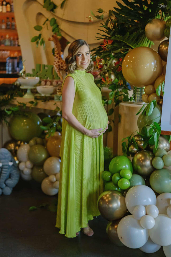 Vestido de maternidad Sonia, verde limón