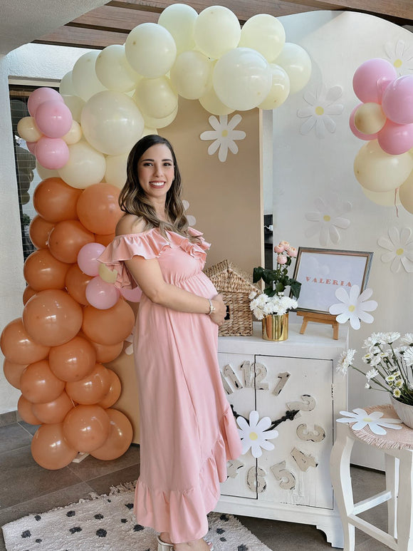 Vestido de maternidad y lactancia, Carlota rosa palo