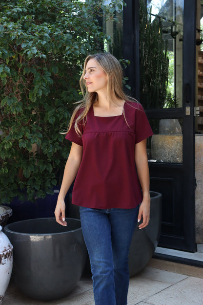Blusa lactancia y maternidad, vino cierres