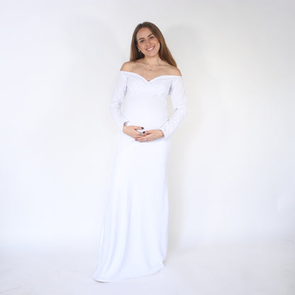 Vestido de maternidad sesión, Ritta blanco CH, M