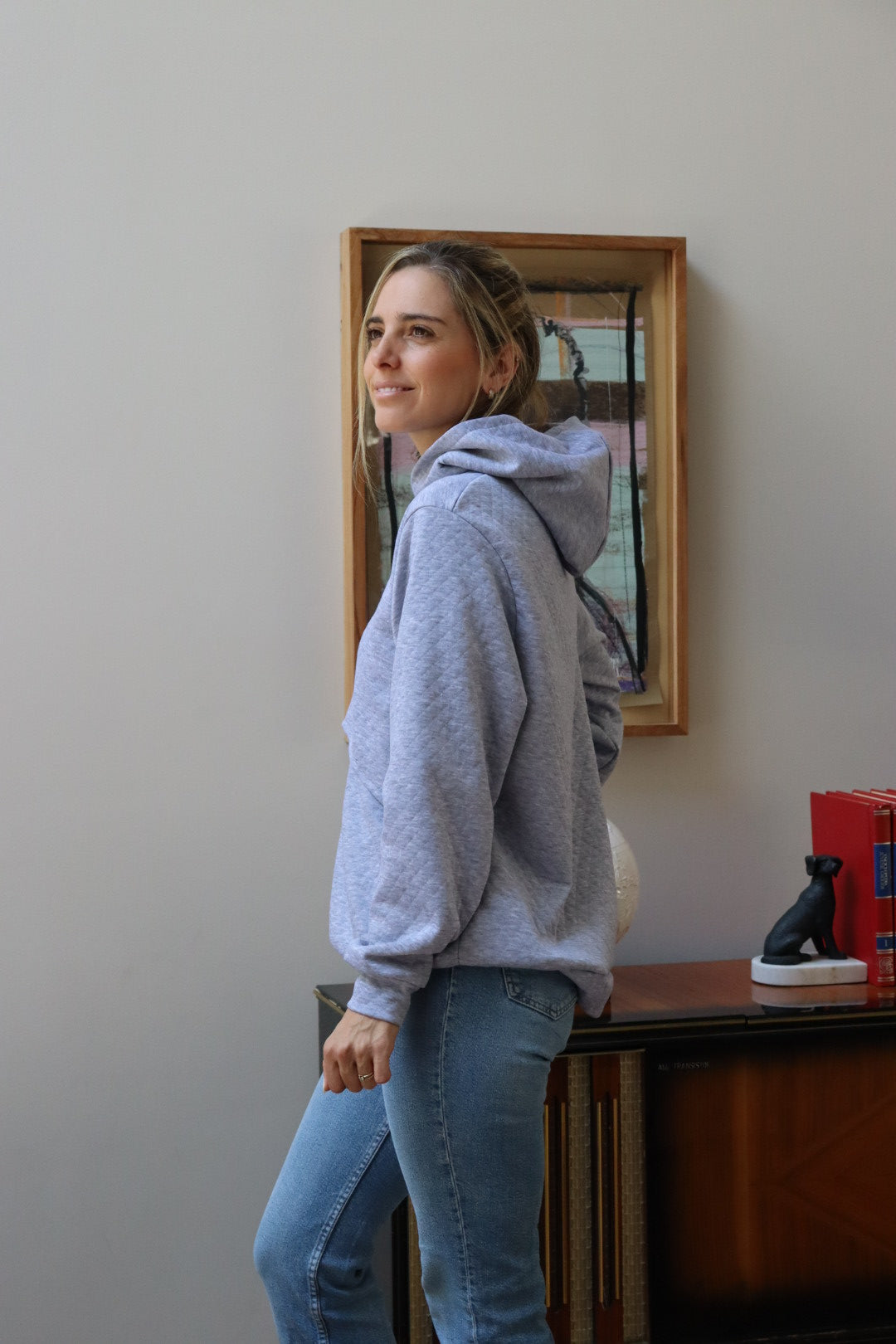 Sudadera de lactancia, gloria rombos gris CH