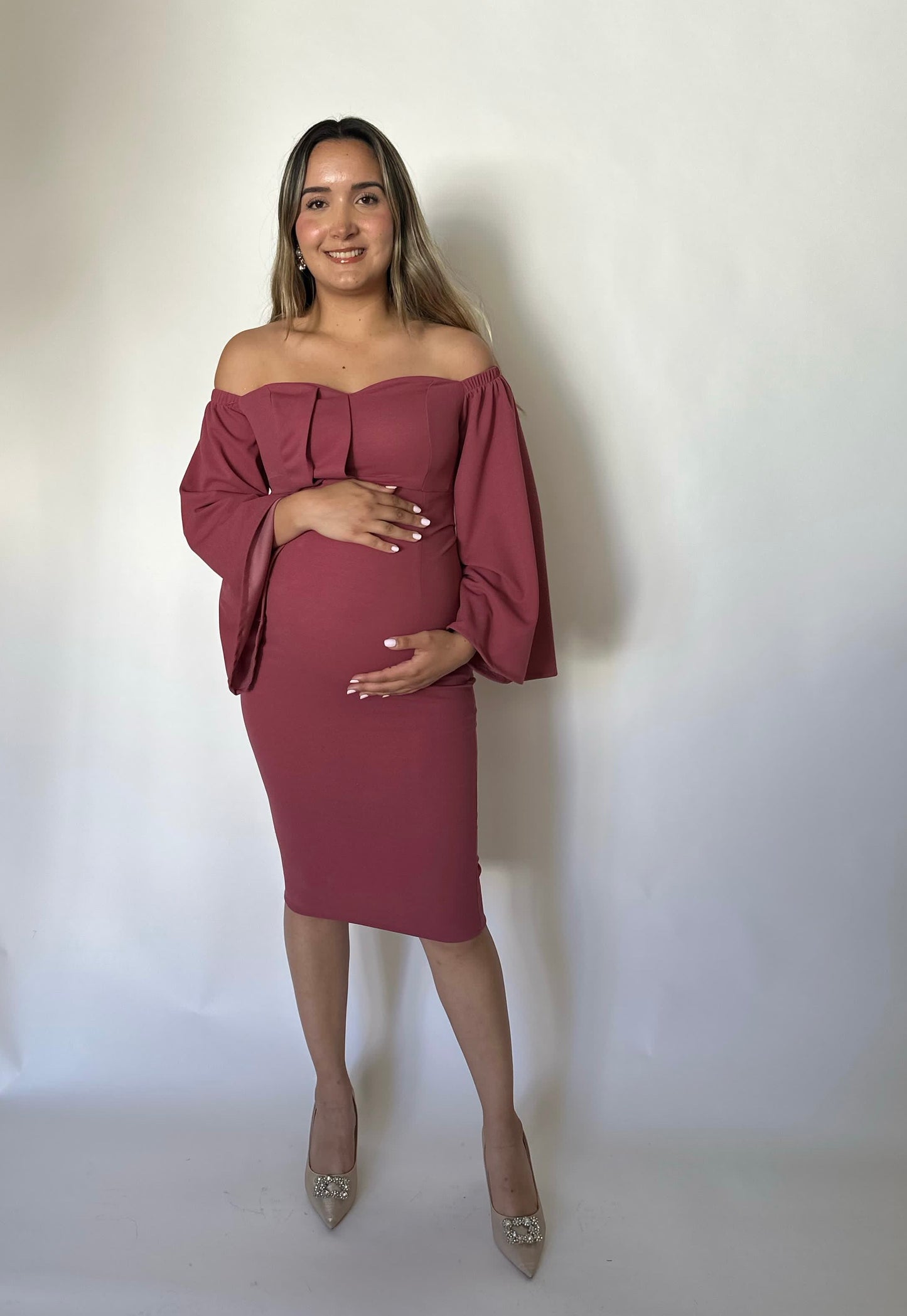 Vestido maternidad Joanna, rosa quemado