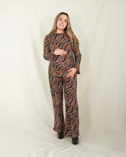 Conjunto de maternidad Mayte, rojo corrugado