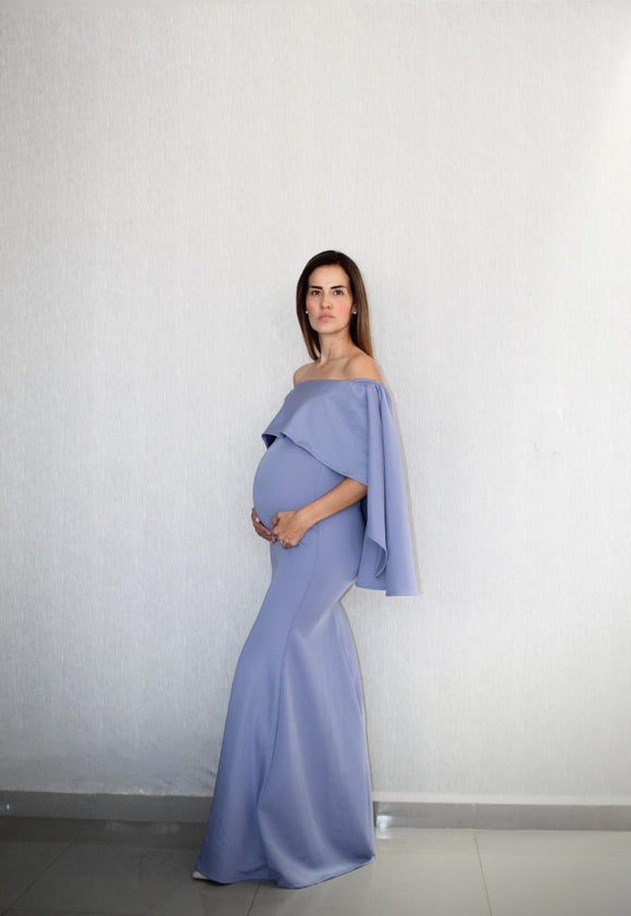 Vestido de maternidad Amparo, Azul