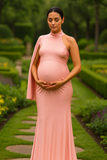 Vestido de maternidad Carola, rosa claro brilloso