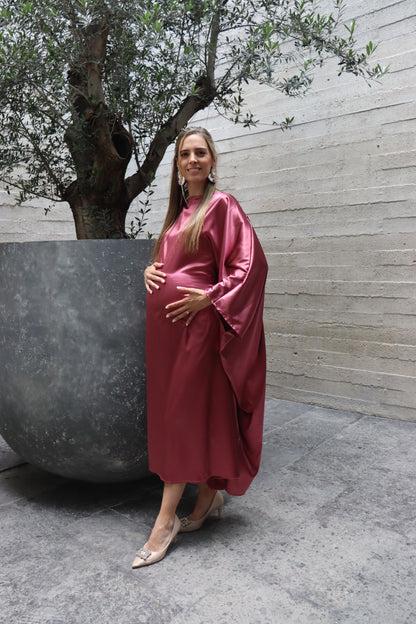 Vestido de maternidad Alana rosa brilloso