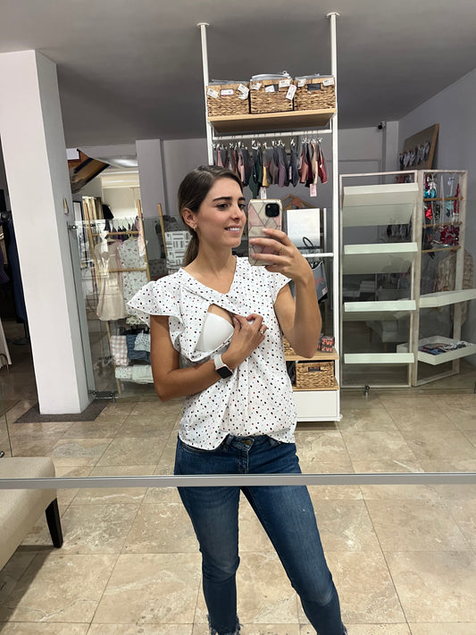 Blusa de lactancia andy puntitos