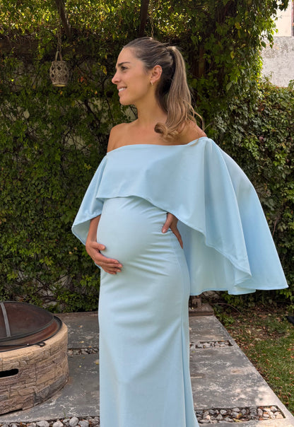 Vestido de maternidad Amparo, Azul bebé vértigo