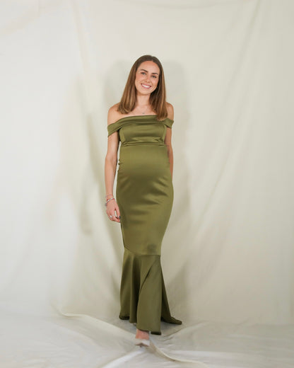 Vestido de maternidad Renata, verde olivo