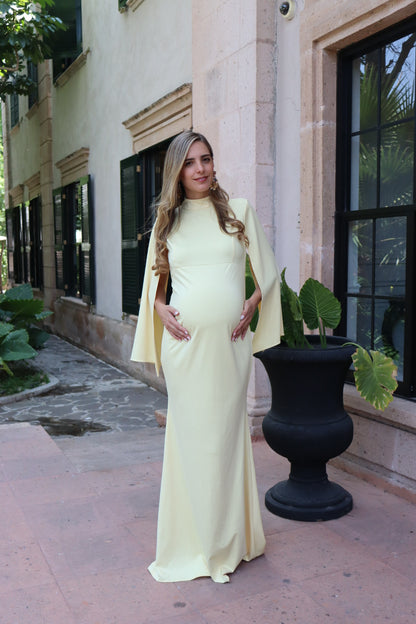 Vestido de maternidad Carola, amarillo 2 mangas