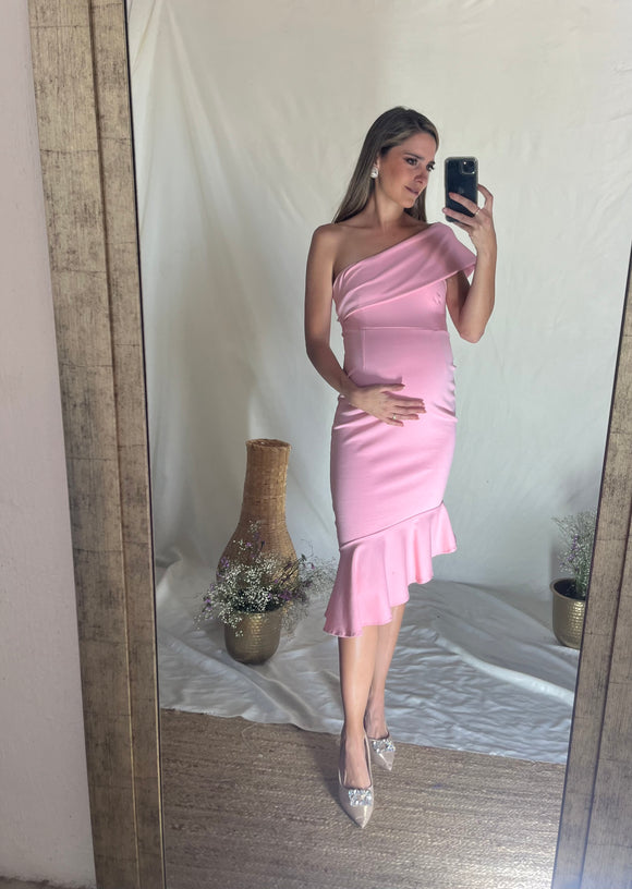 Vestido maternidad, María José rosa claro olán diagonal