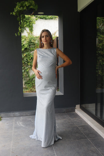 Vestido de maternidad moño Charlotte brilloso, CH