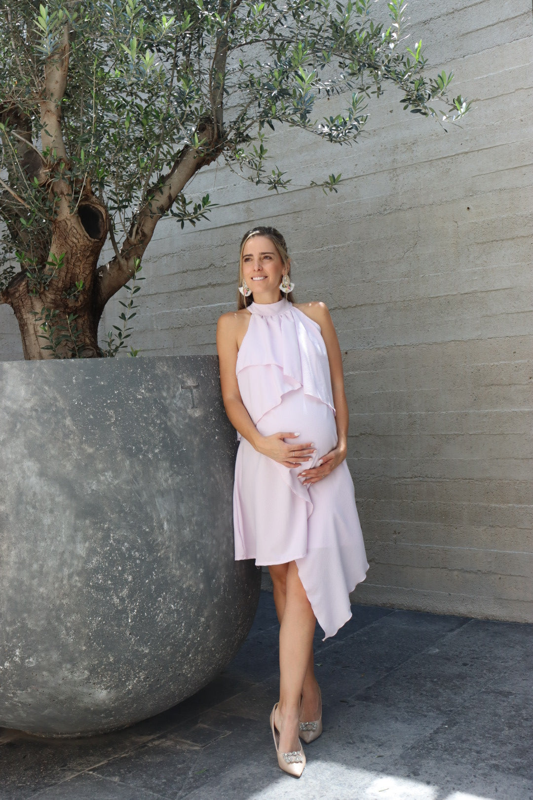 Vestido de maternidad y lactancia Ariel, rosa bajito