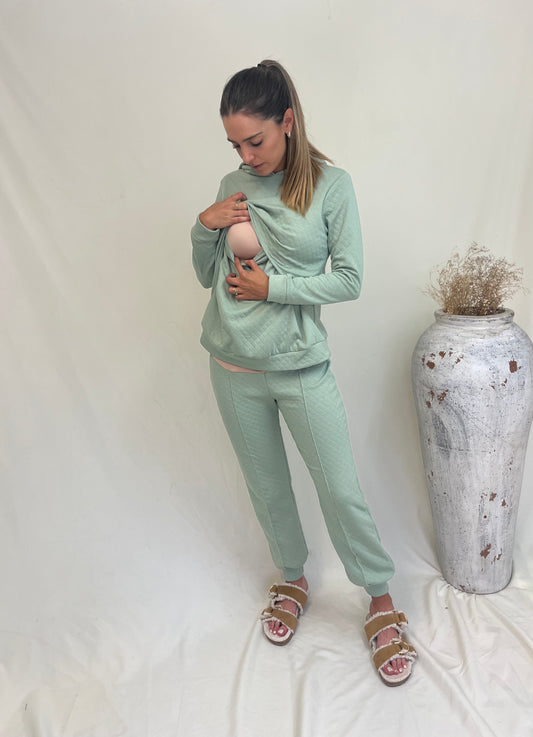 Pants de lactancia verde rombos