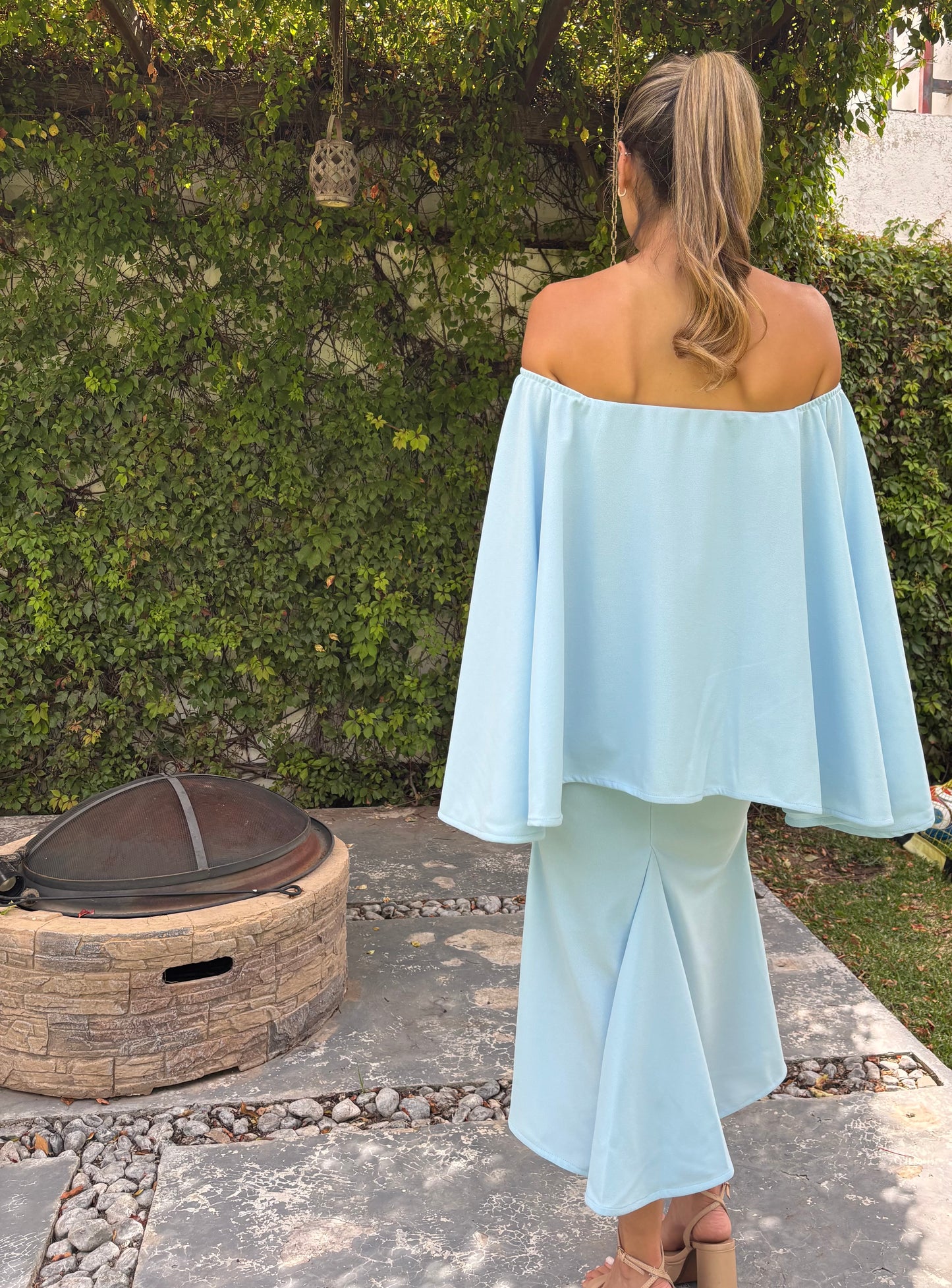 Vestido de maternidad Amparo, Azul bebé vértigo