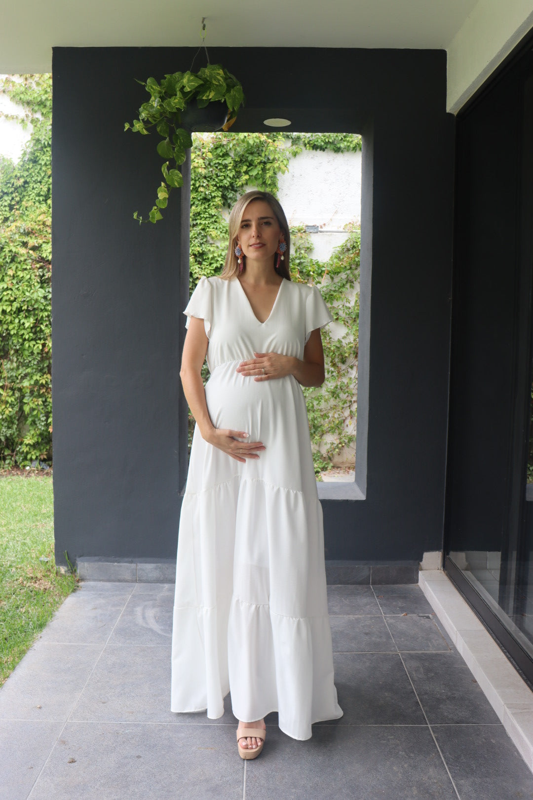 Vestido de maternidad Sofia Dalia blanco