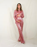 Conjunto de maternidad Mayte, rosa corrugado CH a XG