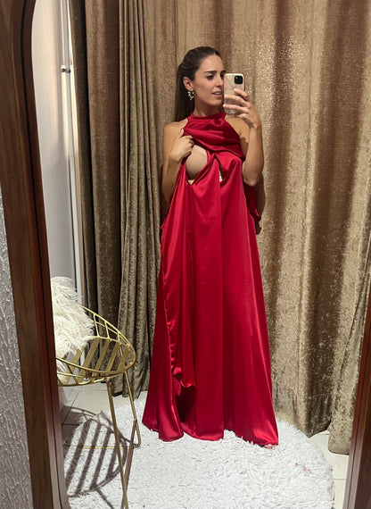 Vestido Ariel de maternidad y lactancia rojo (CH)