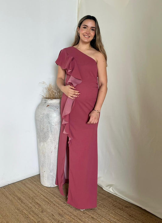 Vestido de maternidad Agustina, rosa quemado CH