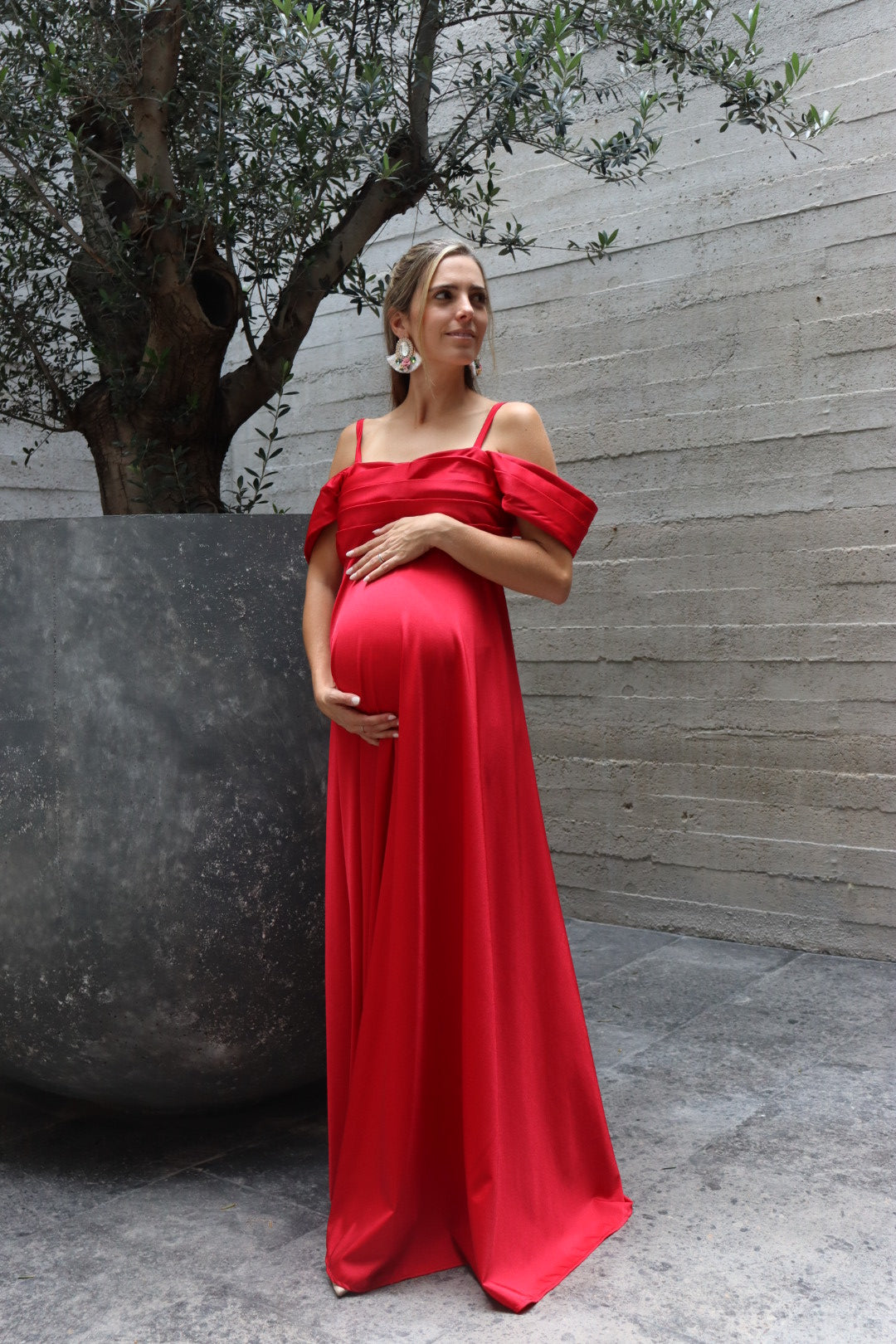 Vestido de maternidad, Bianca rojo licra G