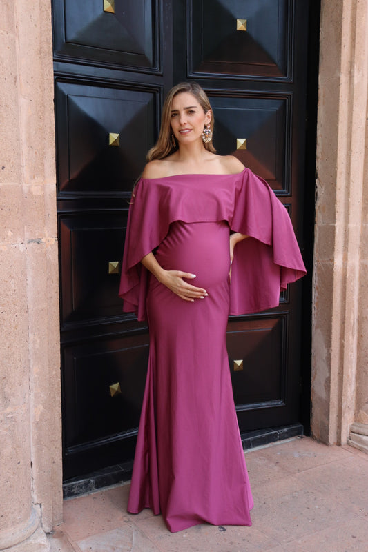Vestido de maternidad Amparo, rosa quemado licra